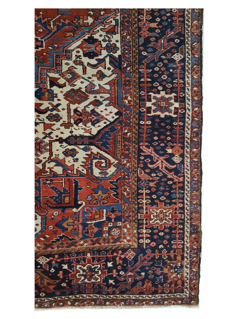Fasa Antique Heriz 16736 Rust Multi Traditional Antique Rug