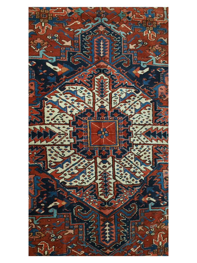 Fasa Antique Heriz 16736 Rust Multi Traditional Antique Rug