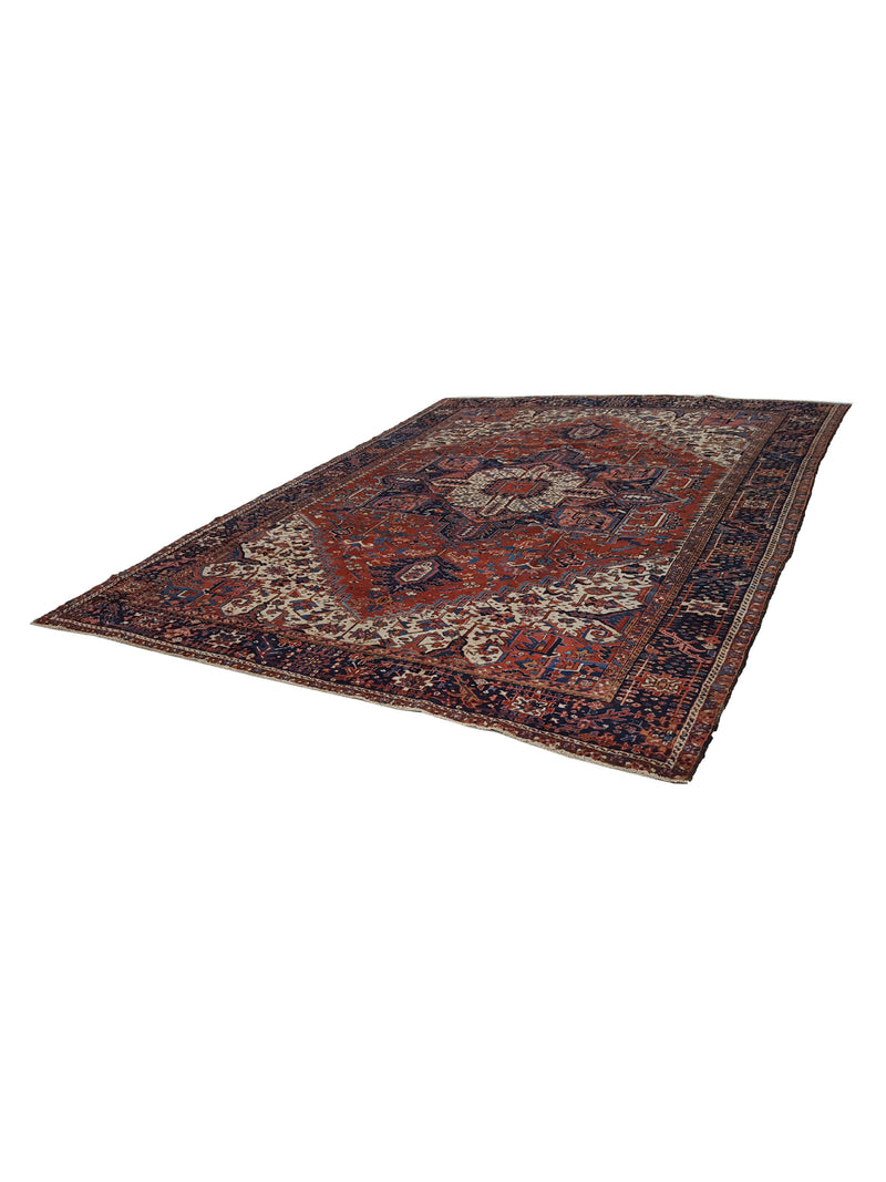 Fasa Antique Heriz 16736 Rust Multi Traditional Antique Rug