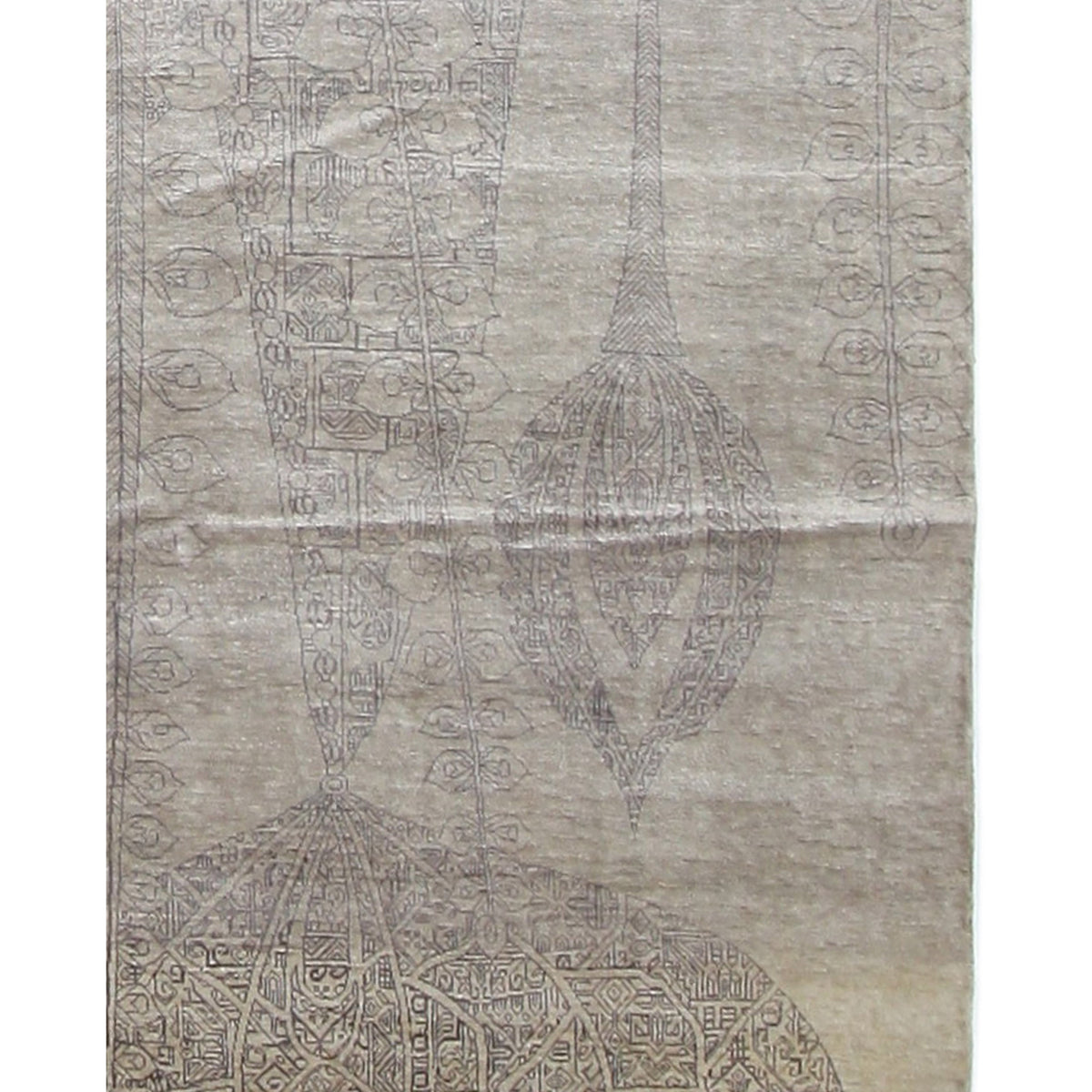 Pacific Visalia 16739 Beige Beige Transitional Hand Knotted Rug