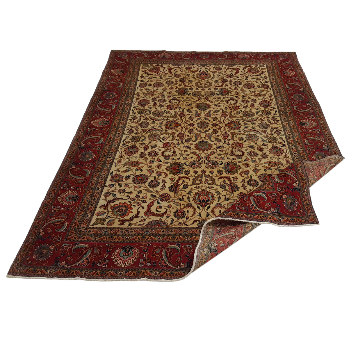 Pacific Tabriz 16825 Beige Red Traditional Hand Knotted Rug