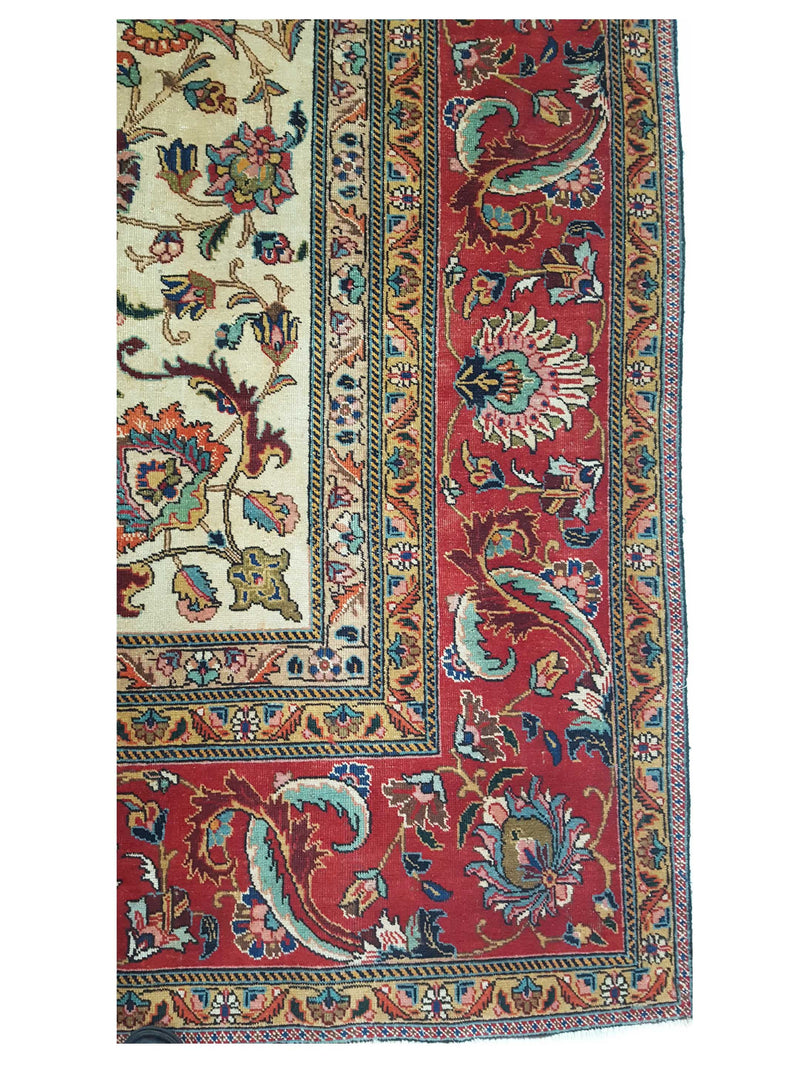 Pacific Tabriz 16825 Beige Red Traditional Hand Knotted Rug