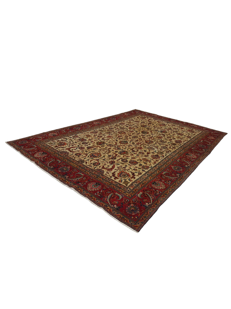 Pacific Tabriz 16825 Beige Red Traditional Hand Knotted Rug