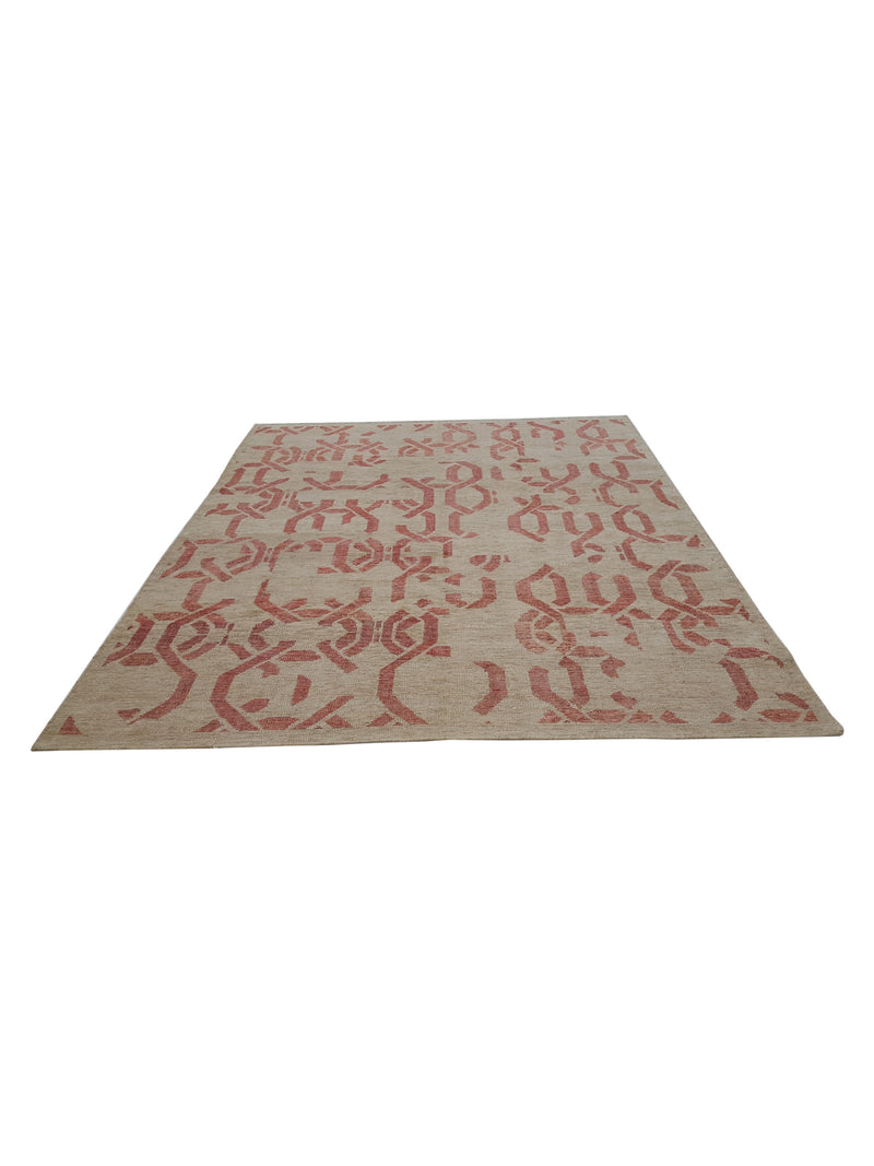 Pacific Water Colors 16898 Beige Red Modern Hand Knotted Rug