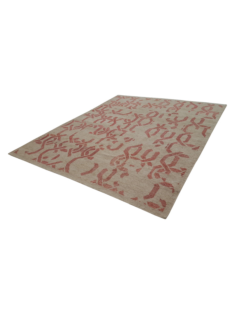 Pacific Water Colors 16898 Beige Red Modern Hand Knotted Rug