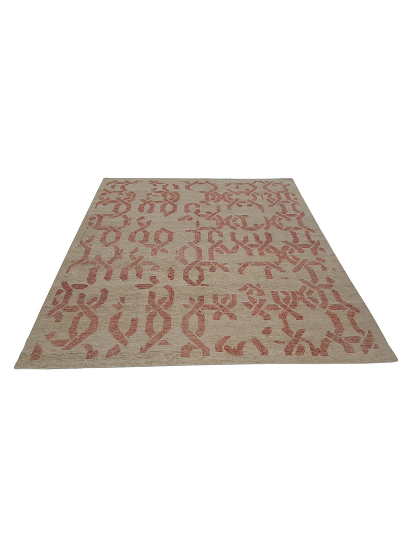 Pacific Water Colors 16899 Beige Red Modern Hand Knotted Rug