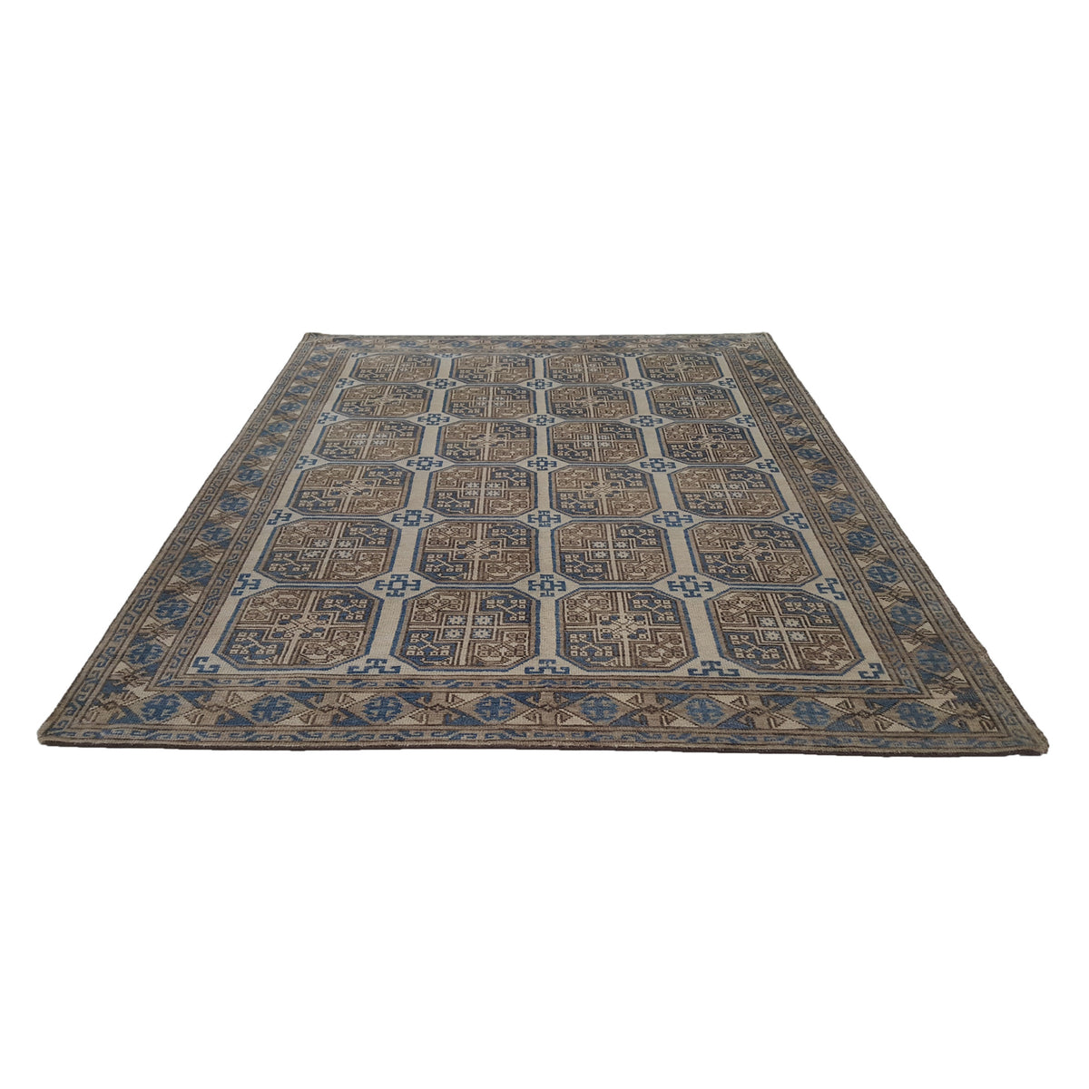 Pacific Tribal 16904 Beige Lt.Blue Transitional Hand Knotted Rug