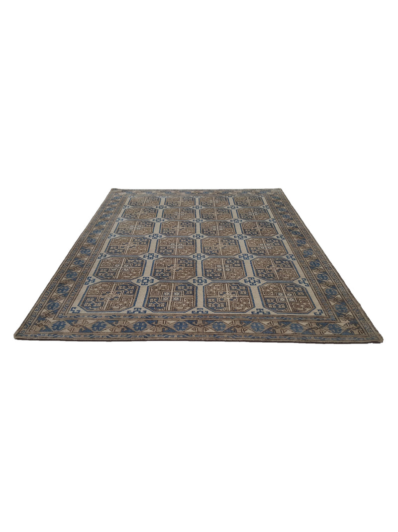 Pacific Tribal 16904 Beige Lt.Blue Transitional Hand Knotted Rug