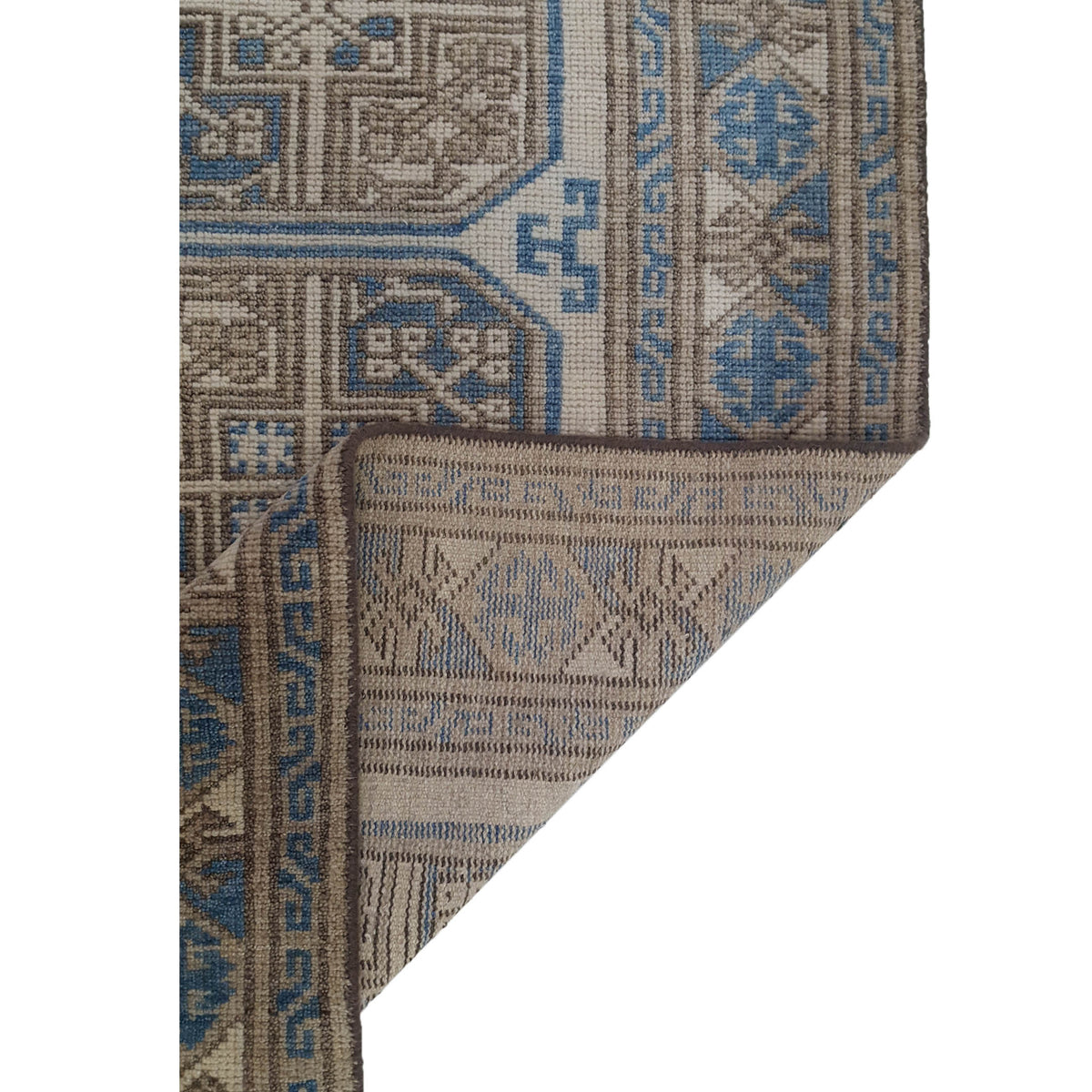 Pacific Tribal 16904 Beige Lt.Blue Transitional Hand Knotted Rug