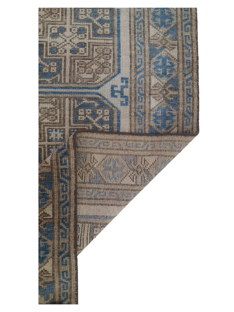 Pacific Tribal 16904 Beige Lt.Blue Transitional Hand Knotted Rug