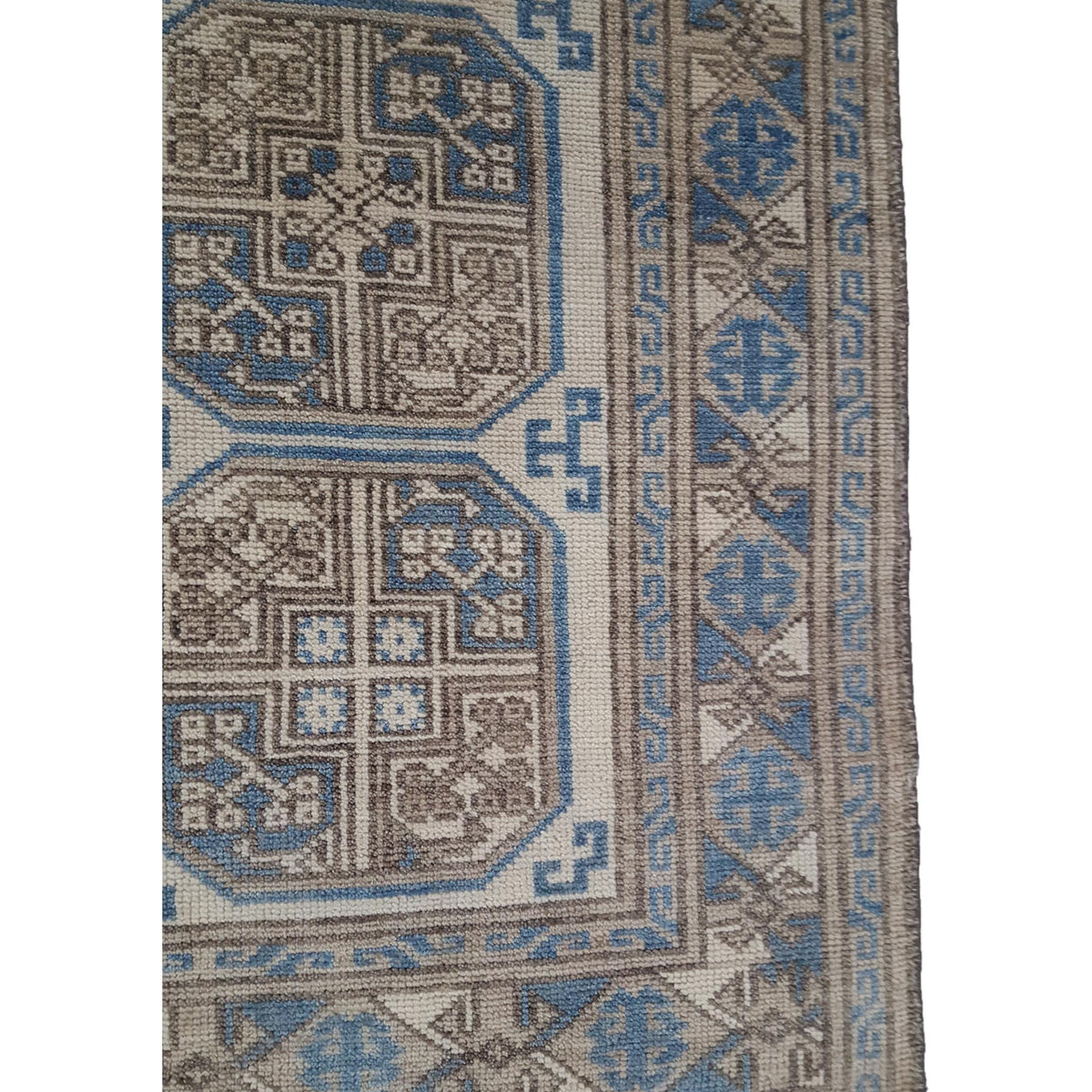 Pacific Tribal 16904 Beige Lt.Blue Transitional Hand Knotted Rug