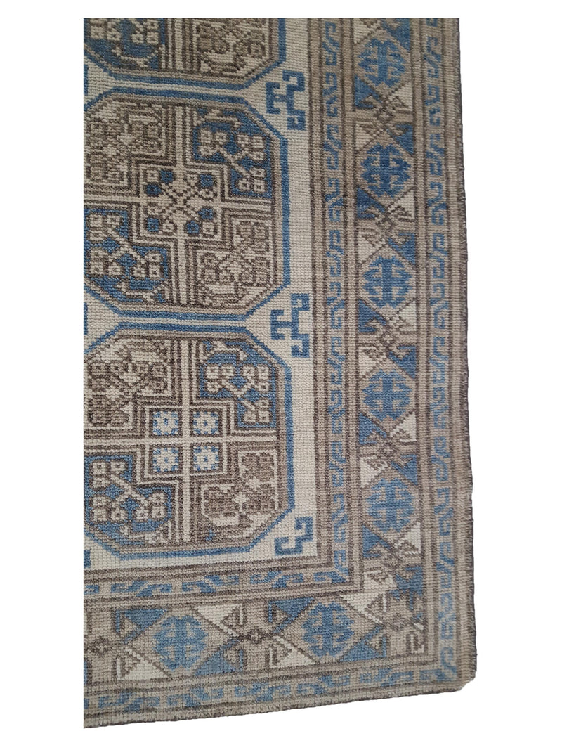 Pacific Tribal 16904 Beige Lt.Blue Transitional Hand Knotted Rug