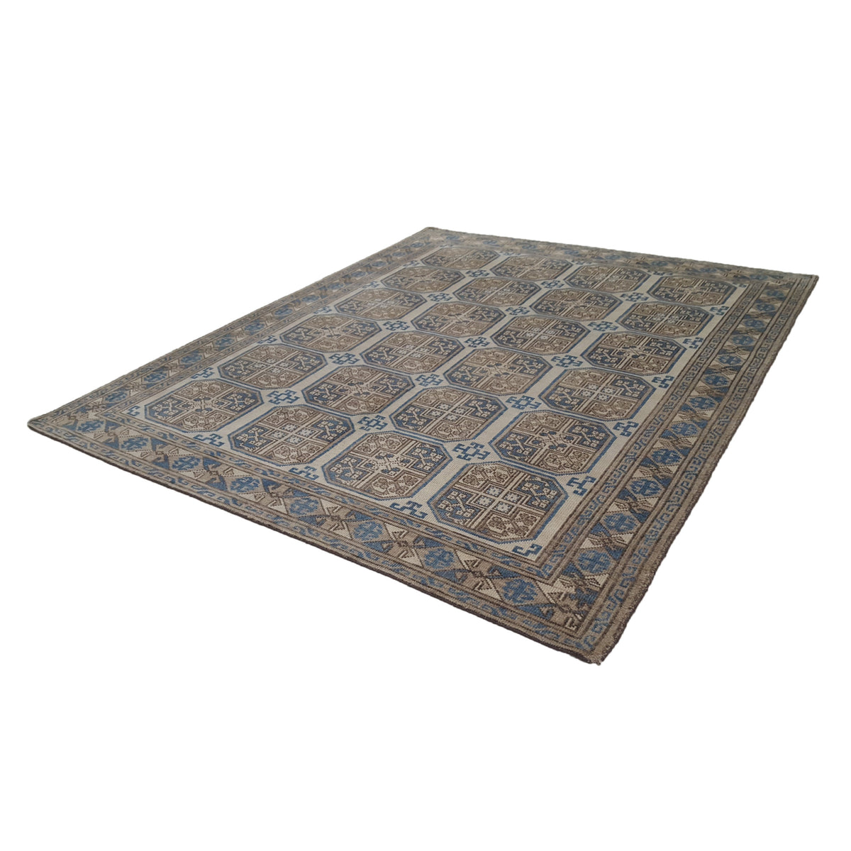 Pacific Tribal 16904 Beige Lt.Blue Transitional Hand Knotted Rug