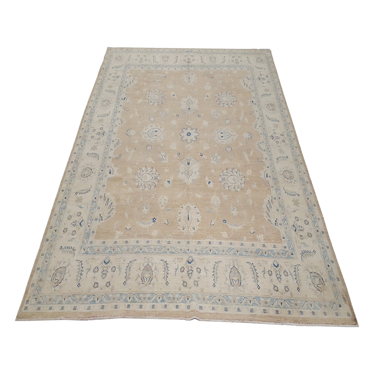 Pacific Farahan 17016 Khaki Beige Traditional Hand Knotted Rug
