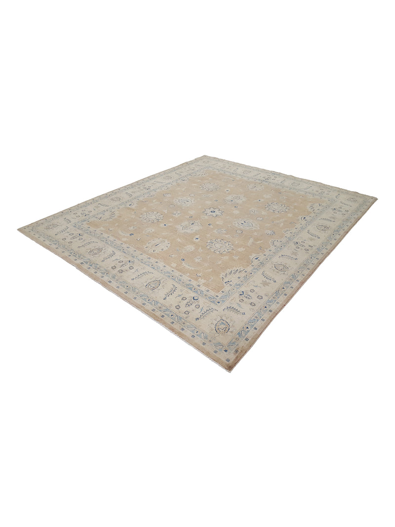 Pacific Farahan 17016 Khaki Beige Traditional Hand Knotted Rug