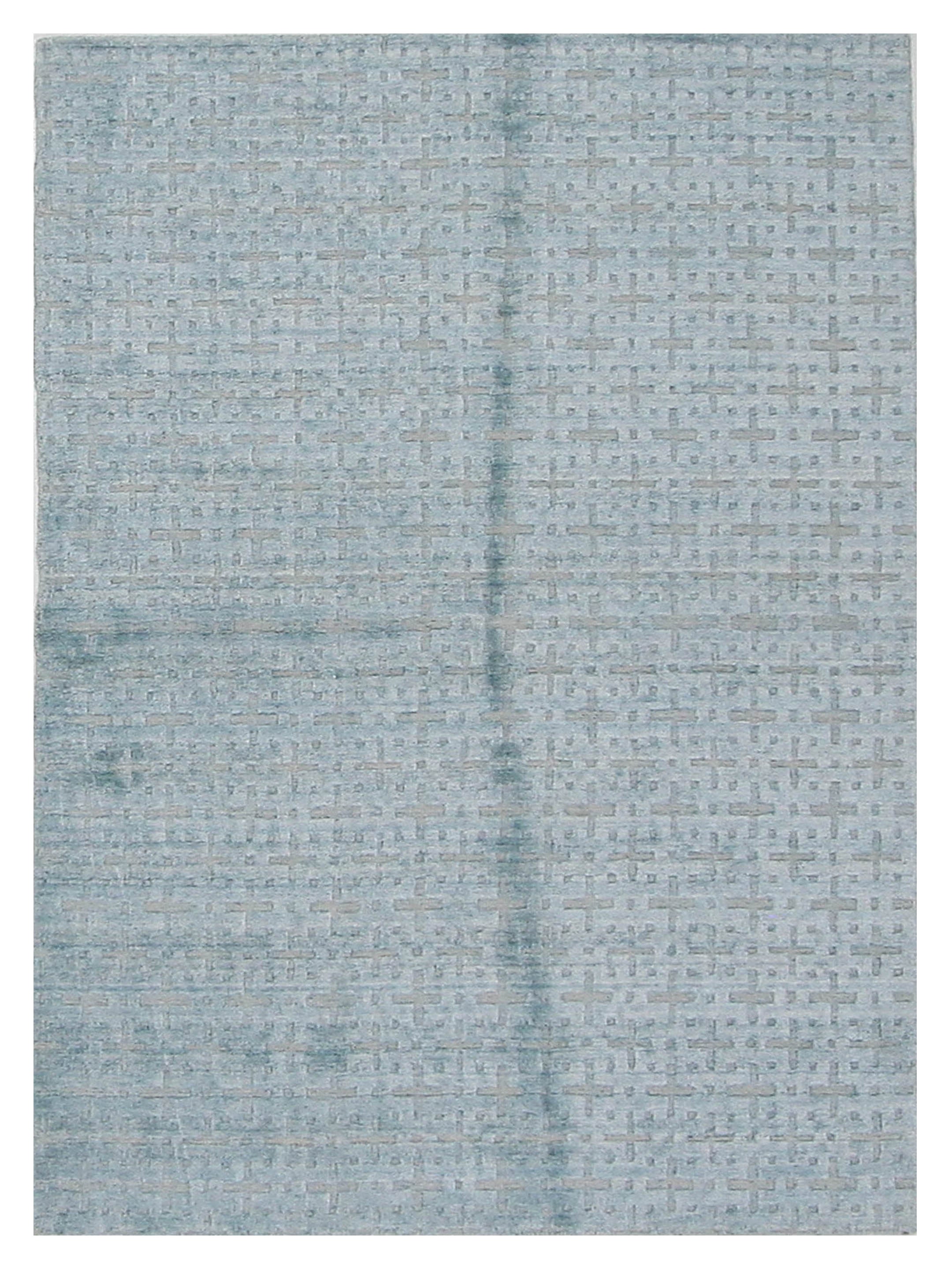 Pacific Modern 17023 Lt.Blue Lt.Blue Contemporary Hand Knotted Rug ...