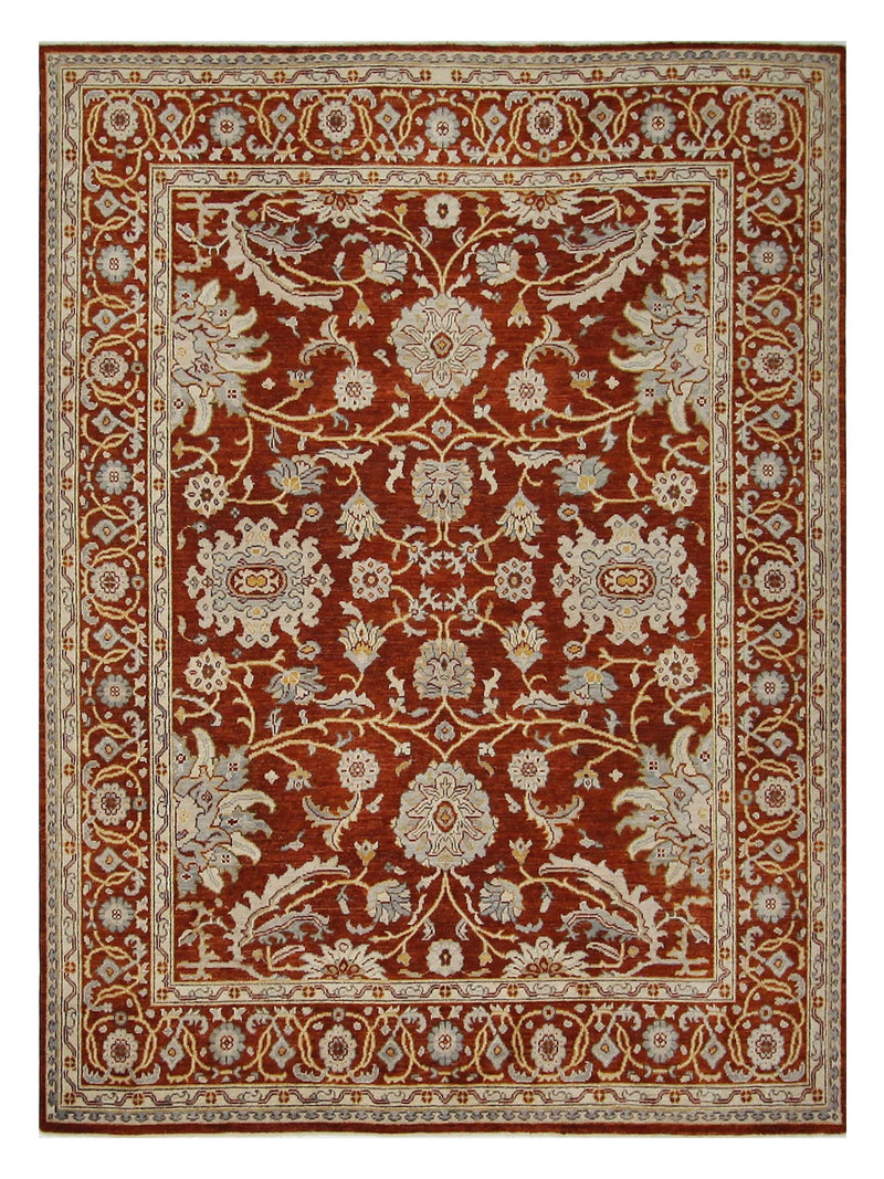 Pacific Ushak Wool Weft  Dk.Orange Ivory Transitional