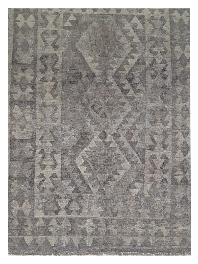 Aura Kilim 17045 Beige Chocolate Kilim Hand Woven Rug
