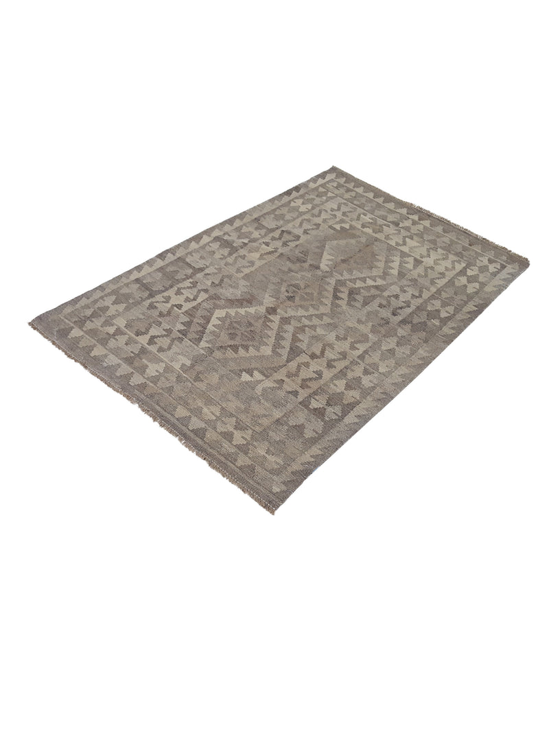 Aura Kilim 17045 Beige Chocolate Kilim Hand Woven Rug