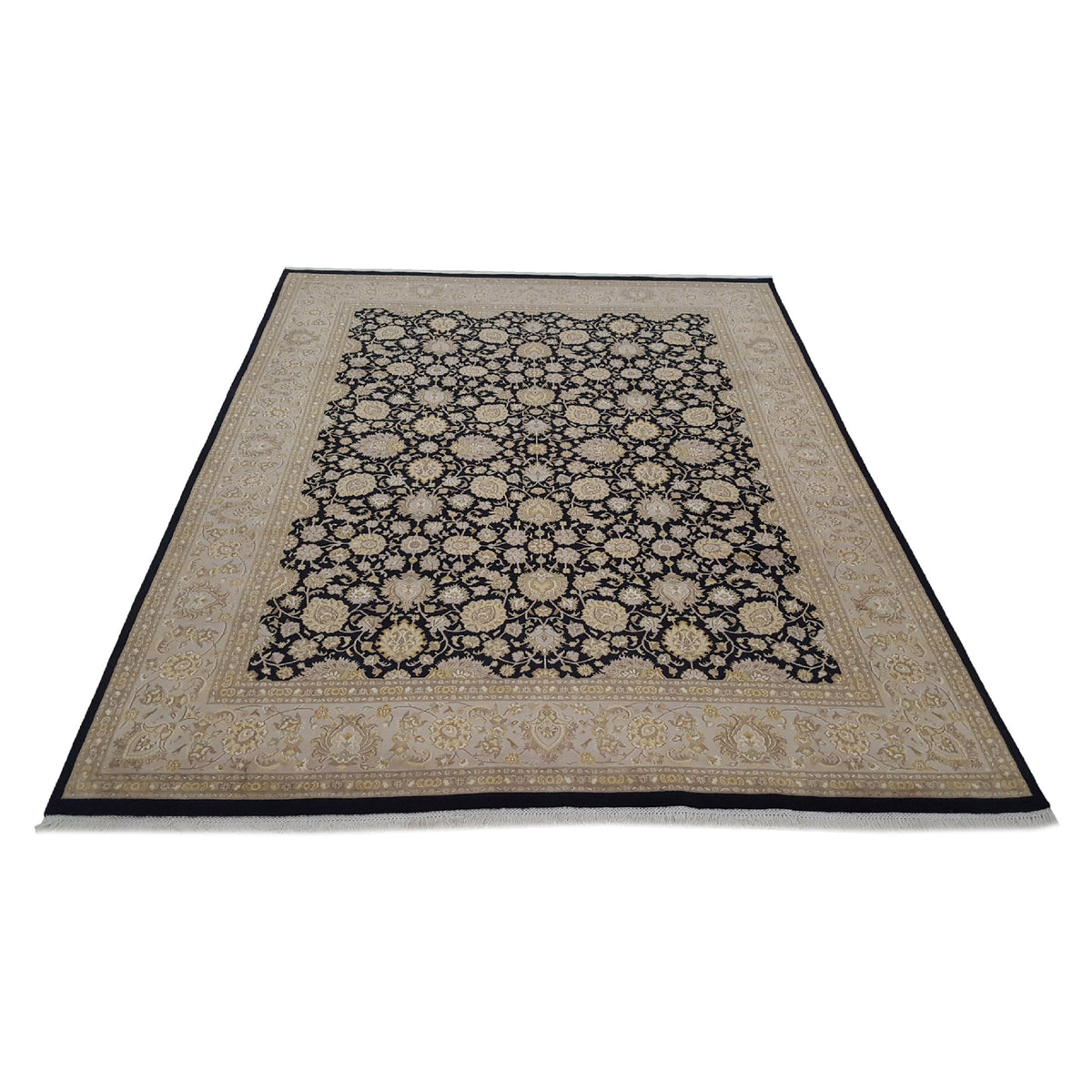 Pacific Kashan-Pk 17059 Black Beige Traditional Hand Knotted Rug