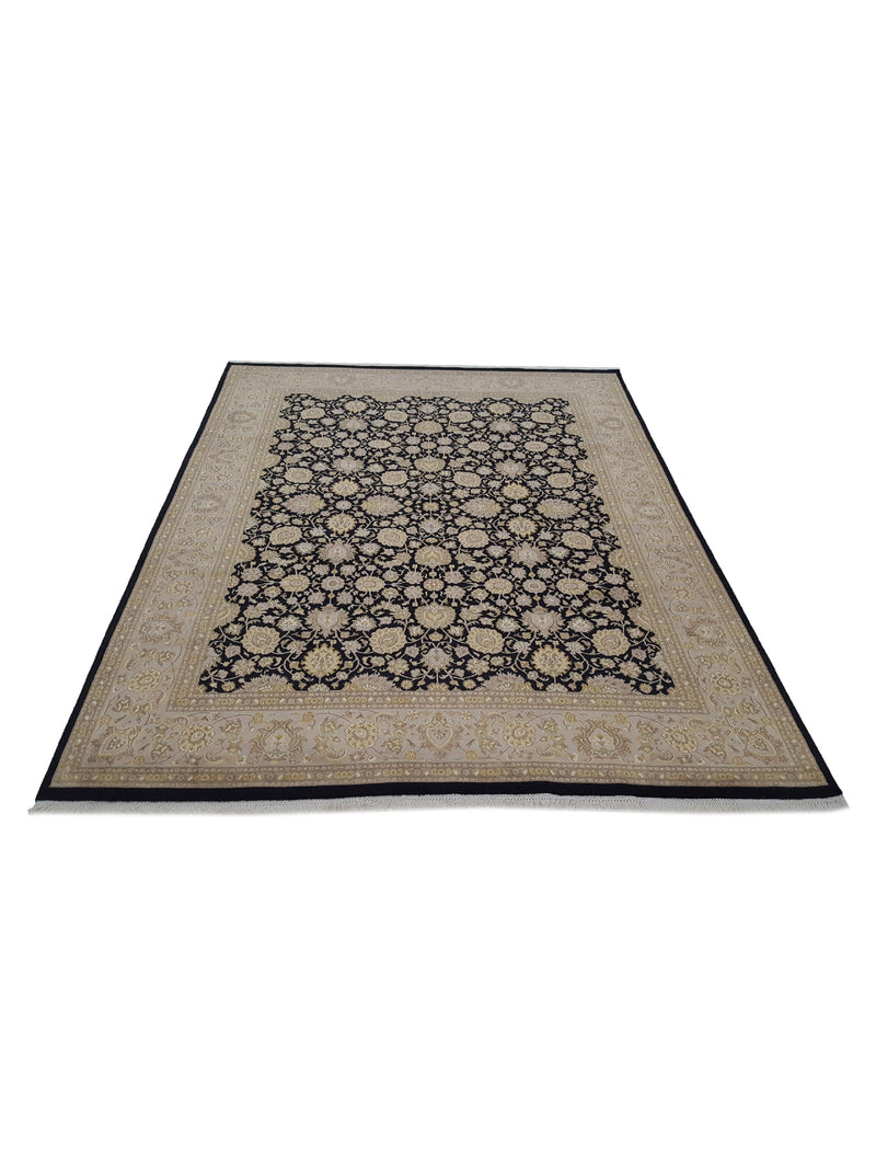 Pacific Kashan-Pk 17059 Black Beige Traditional Hand Knotted Rug