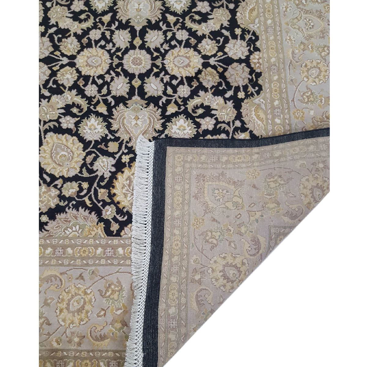 Pacific Kashan-Pk 17059 Black Beige Traditional Hand Knotted Rug