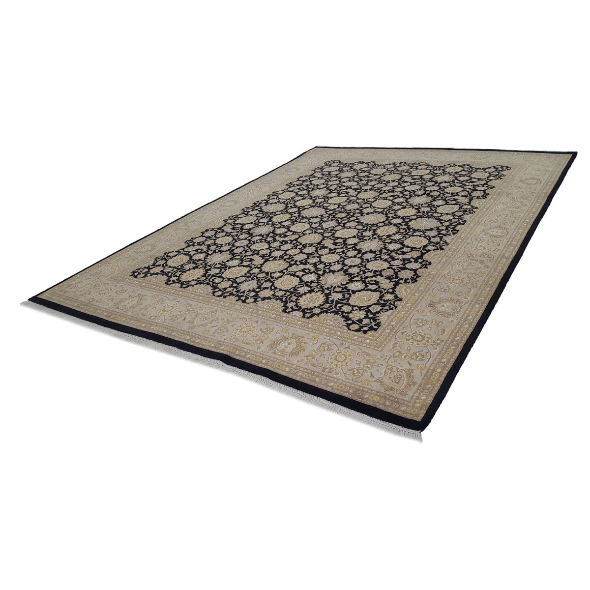 Pacific Kashan-Pk 17059 Black Beige Traditional Hand Knotted Rug