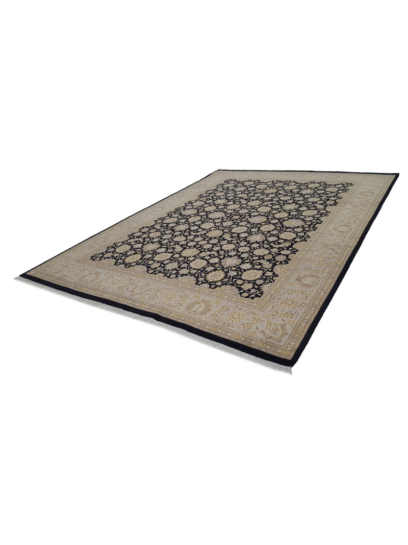 Pacific Kashan-Pk 17059 Black Beige Traditional Hand Knotted Rug