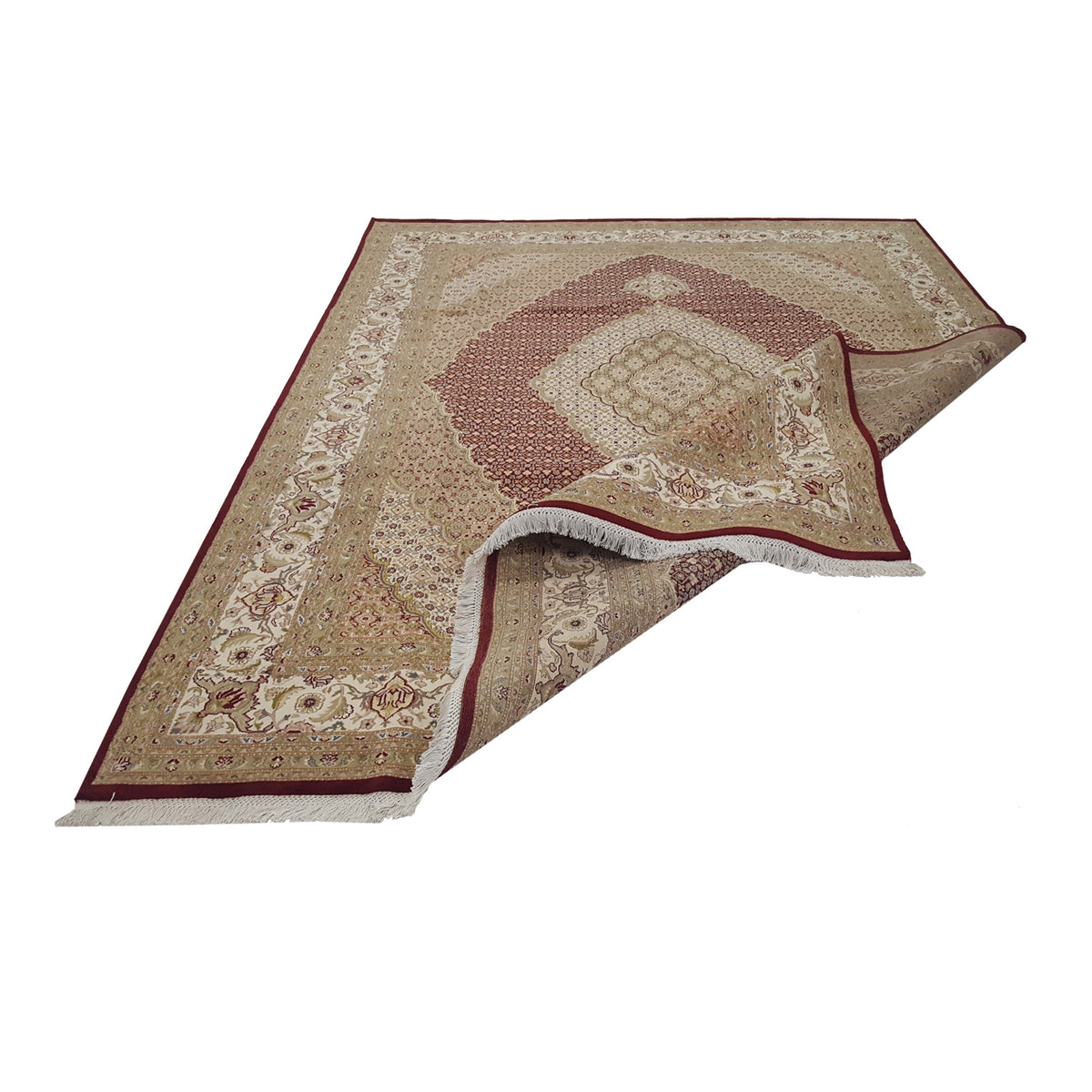 Pacific Tabriz-Pk 17060 Red Ivory Traditional Hand Knotted Rug