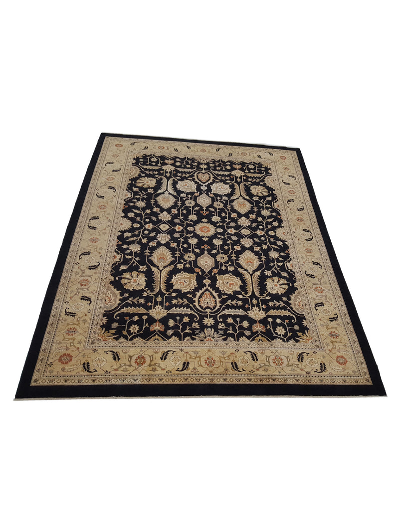 Pacific Farahan 17063 Black Beige Traditional Hand Knotted Rug