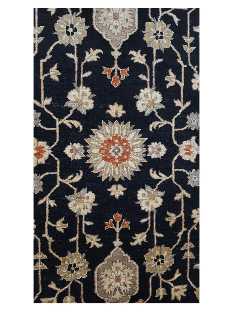 Pacific Farahan 17063 Black Beige Traditional Hand Knotted Rug