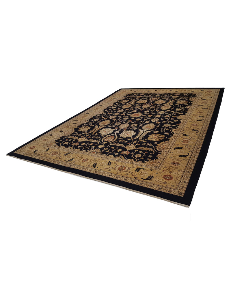 Pacific Farahan 17063 Black Beige Traditional Hand Knotted Rug