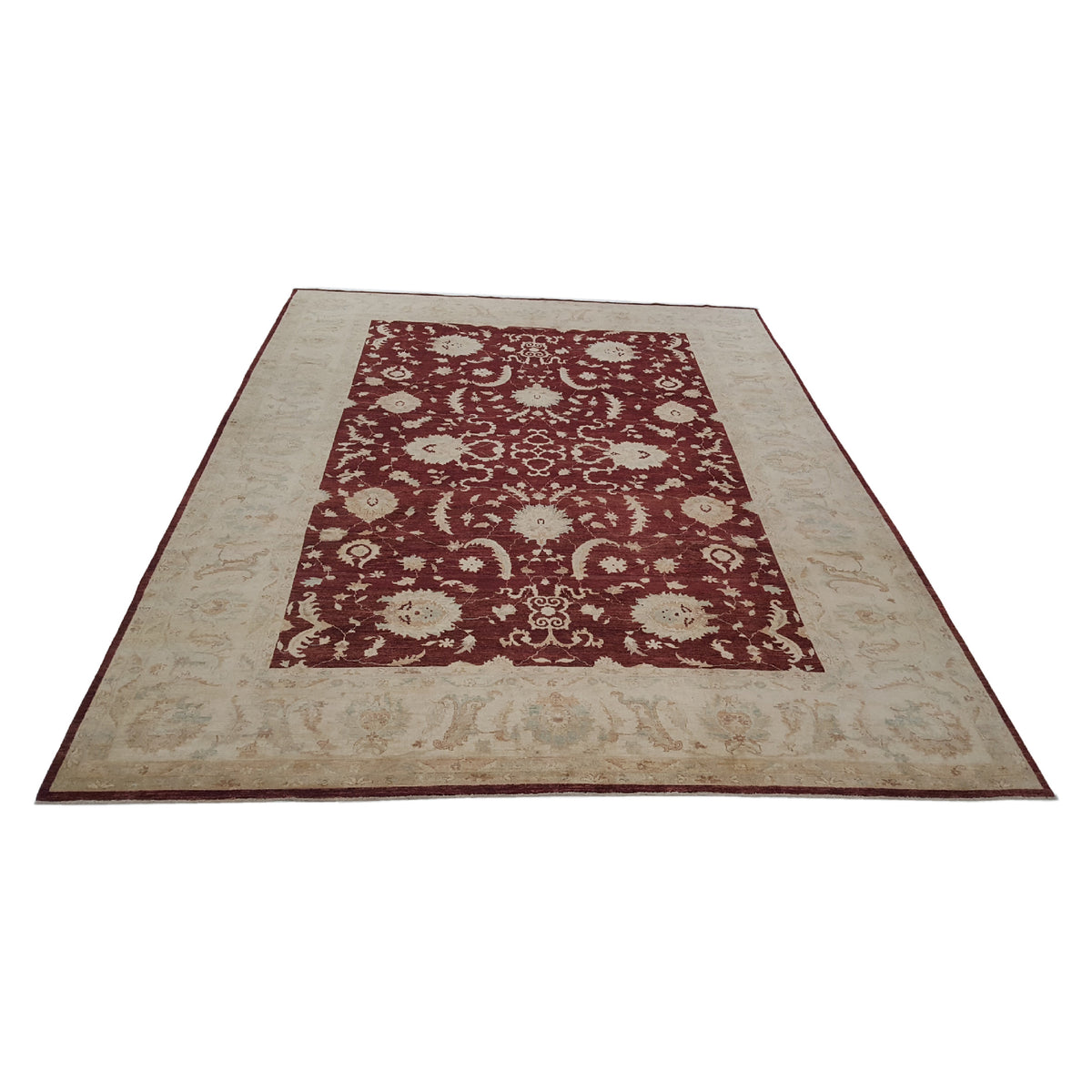 Pacific Farahan 17065 Burgundy Ivory Traditional Hand Knotted Rug