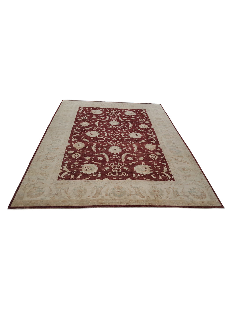 Pacific Farahan 17065 Burgundy Ivory Traditional Hand Knotted Rug
