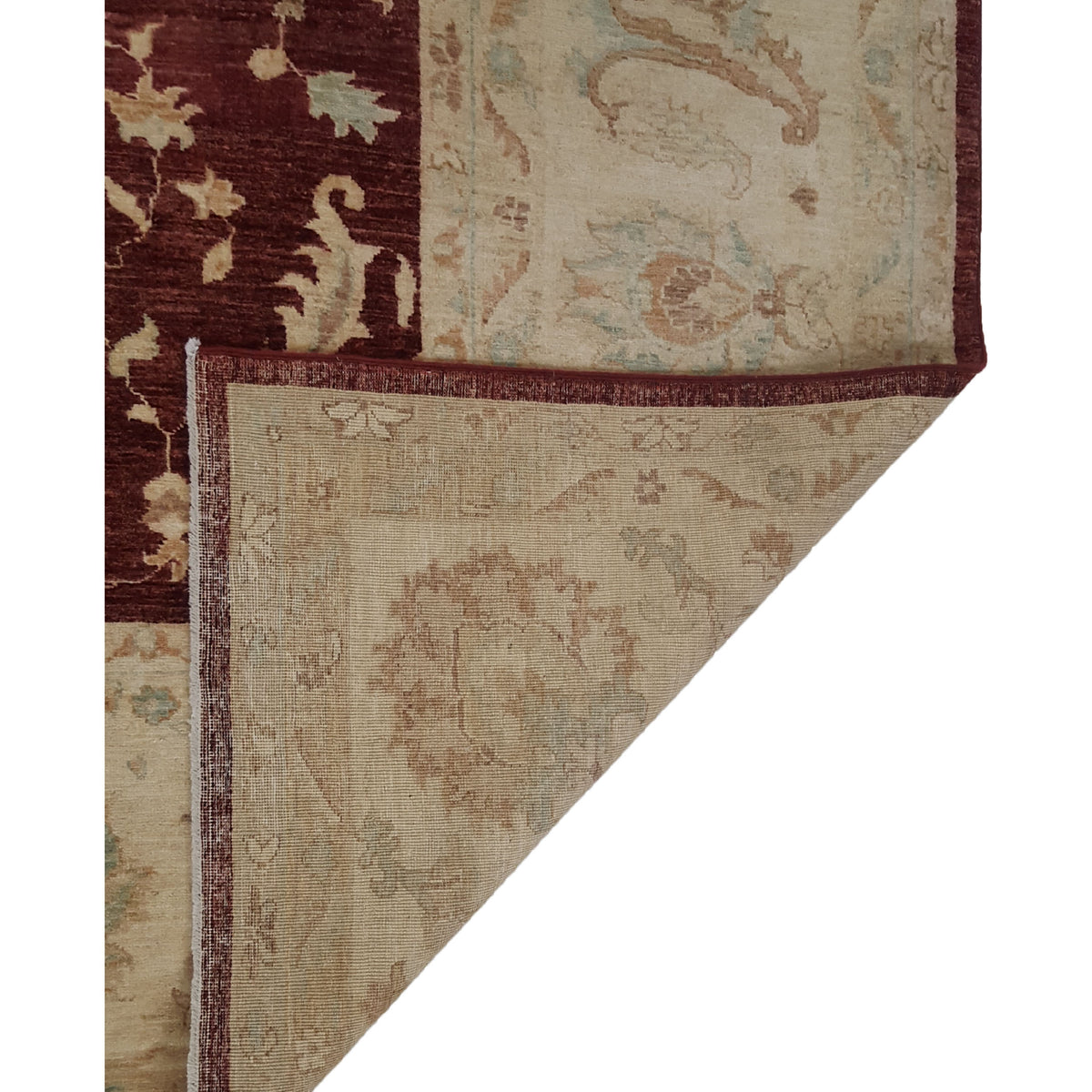 Pacific Farahan 17065 Burgundy Ivory Traditional Hand Knotted Rug