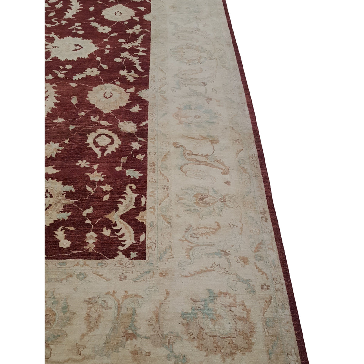 Pacific Farahan 17065 Burgundy Ivory Traditional Hand Knotted Rug
