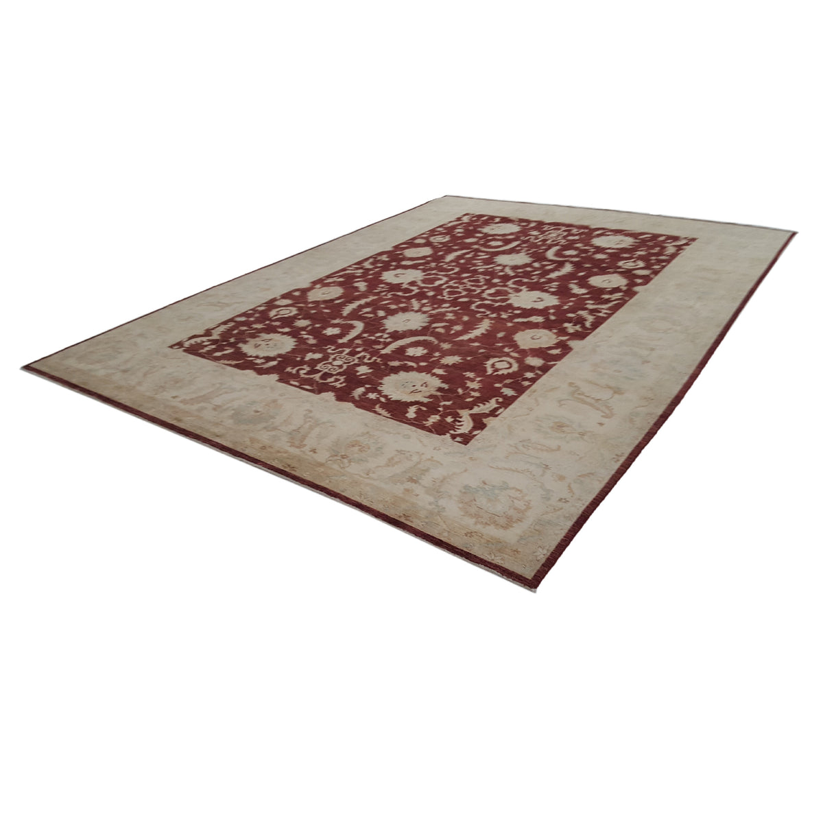 Pacific Farahan 17065 Burgundy Ivory Traditional Hand Knotted Rug