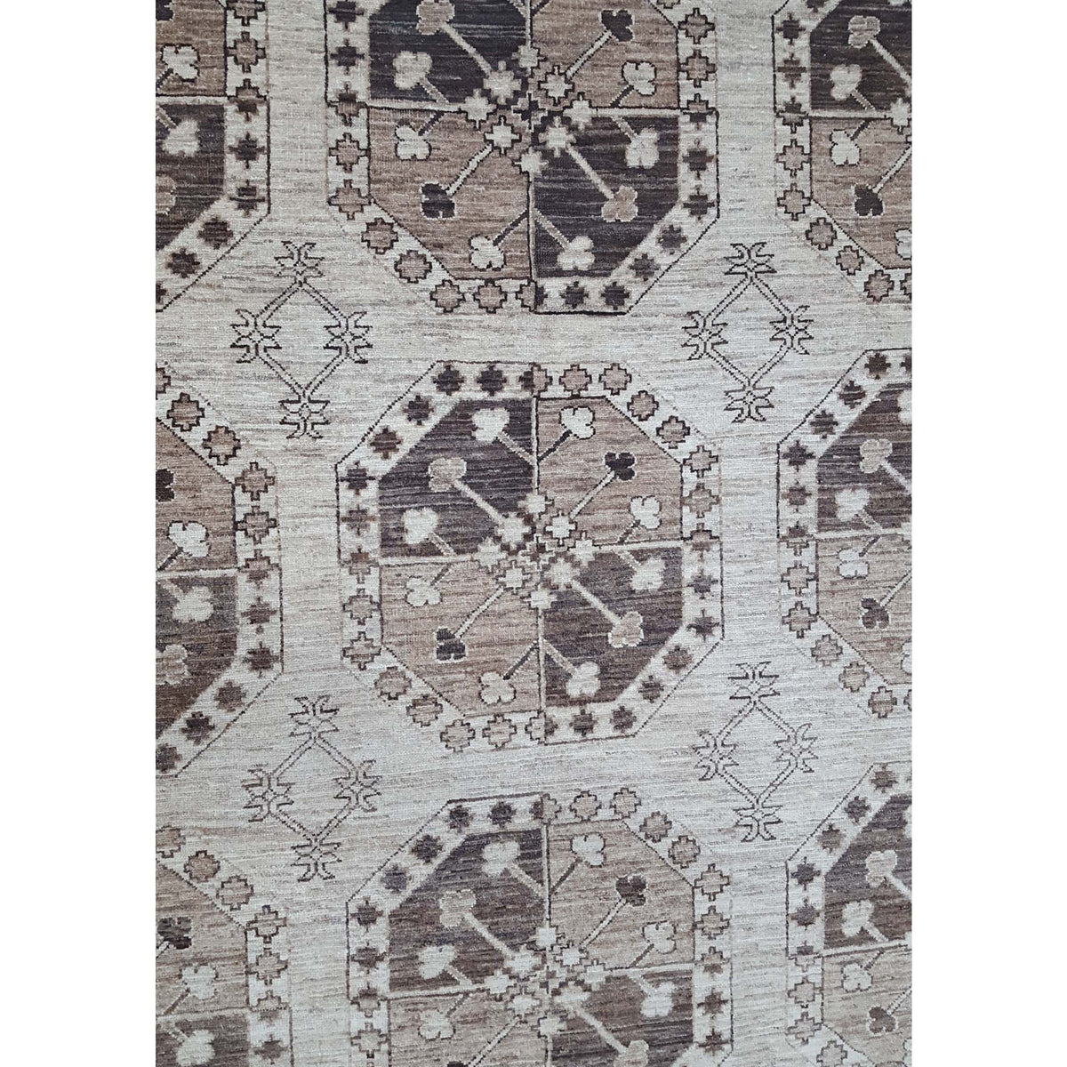 Pacific Tekke 17066 Ivory Brown Transitional Hand Knotted Rug