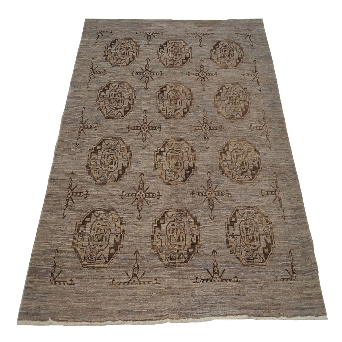 Pacific Tekke 17068 Grey Grey Transitional Hand Knotted Rug