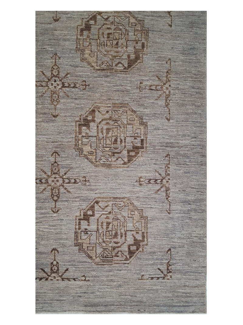 Pacific Tekke 17068 Grey Grey Transitional Hand Knotted Rug