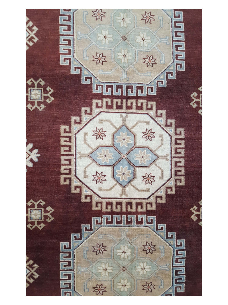 Pacific Kazak 17077 Brown Beige Traditional Hand Knotted Rug