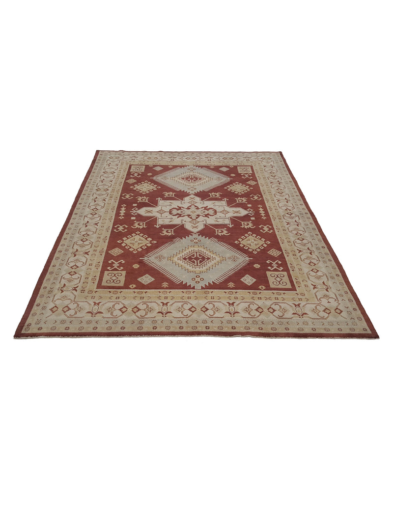 Pacific Kazak 17078 Brown Ivory Traditional Hand Knotted Rug