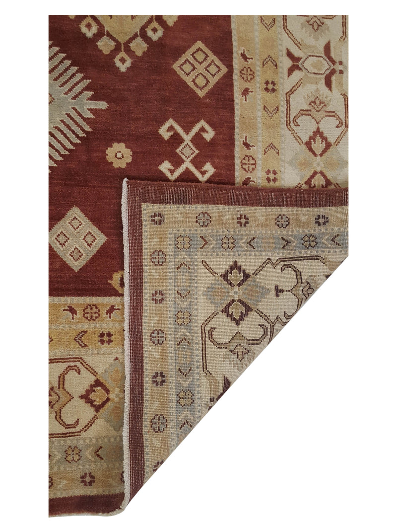 Pacific Kazak 17078 Brown Ivory Traditional Hand Knotted Rug