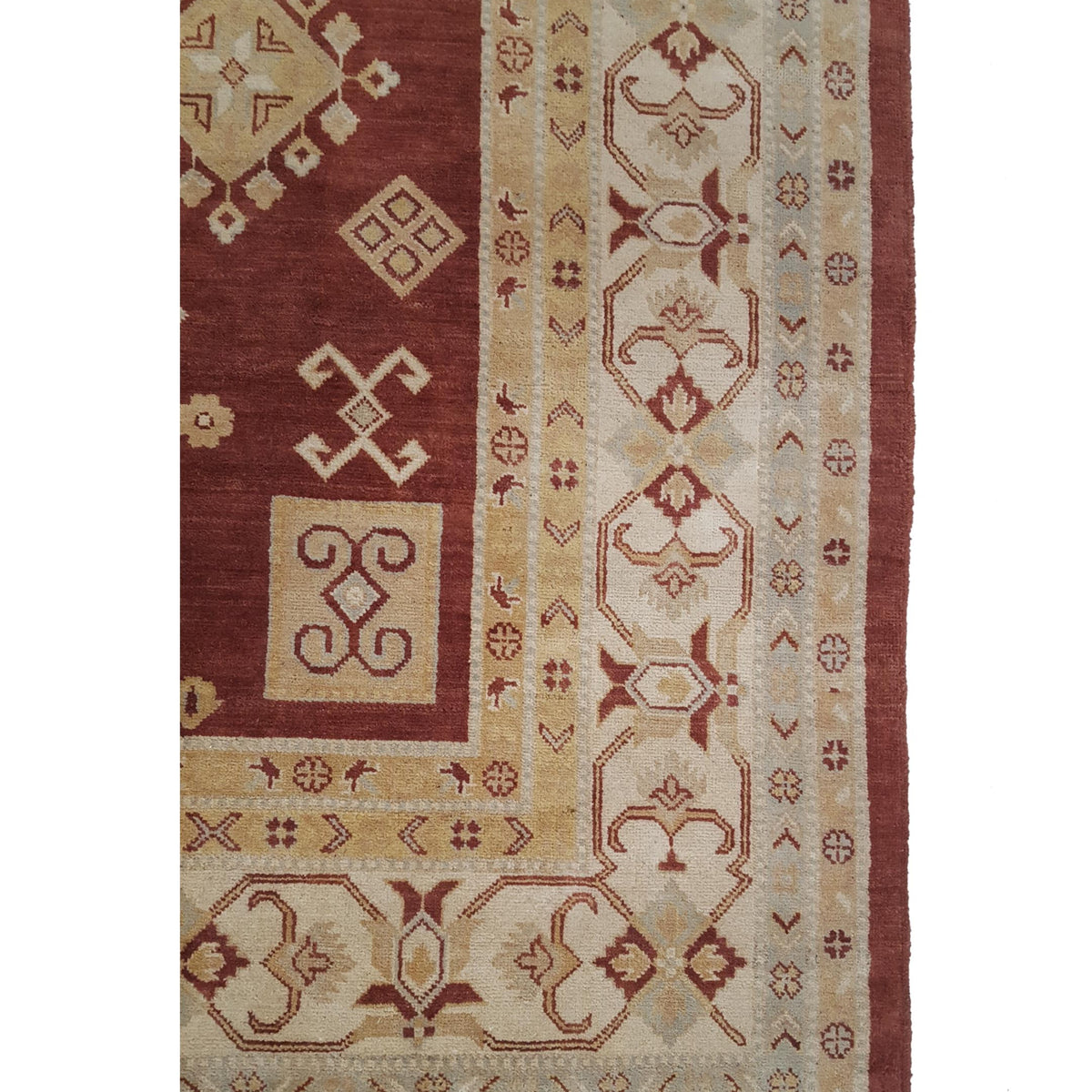 Pacific Kazak 17078 Brown Ivory Traditional Hand Knotted Rug