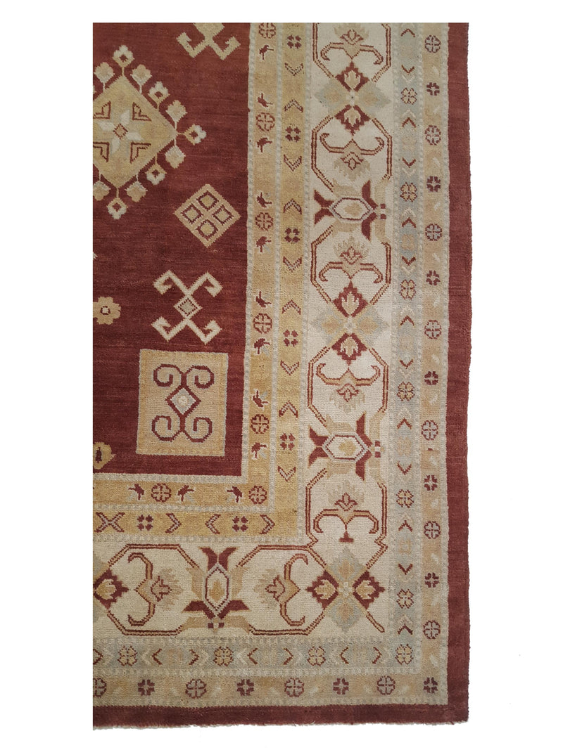 Pacific Kazak 17078 Brown Ivory Traditional Hand Knotted Rug