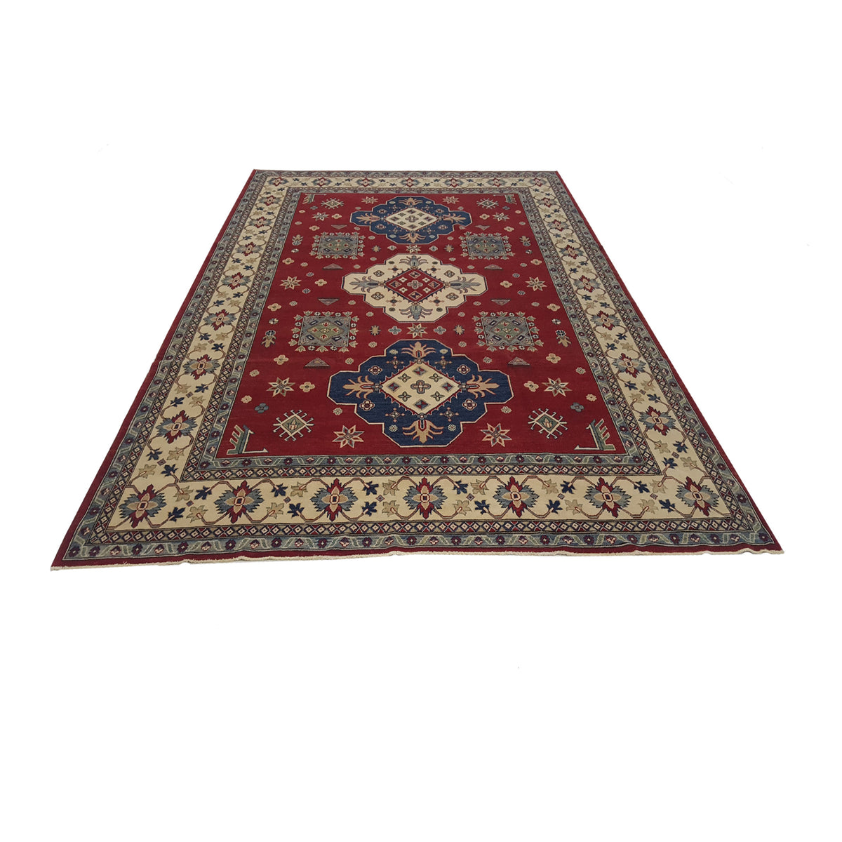 Pacific Kazak 17080 Red Ivory Traditional Hand Knotted Rug