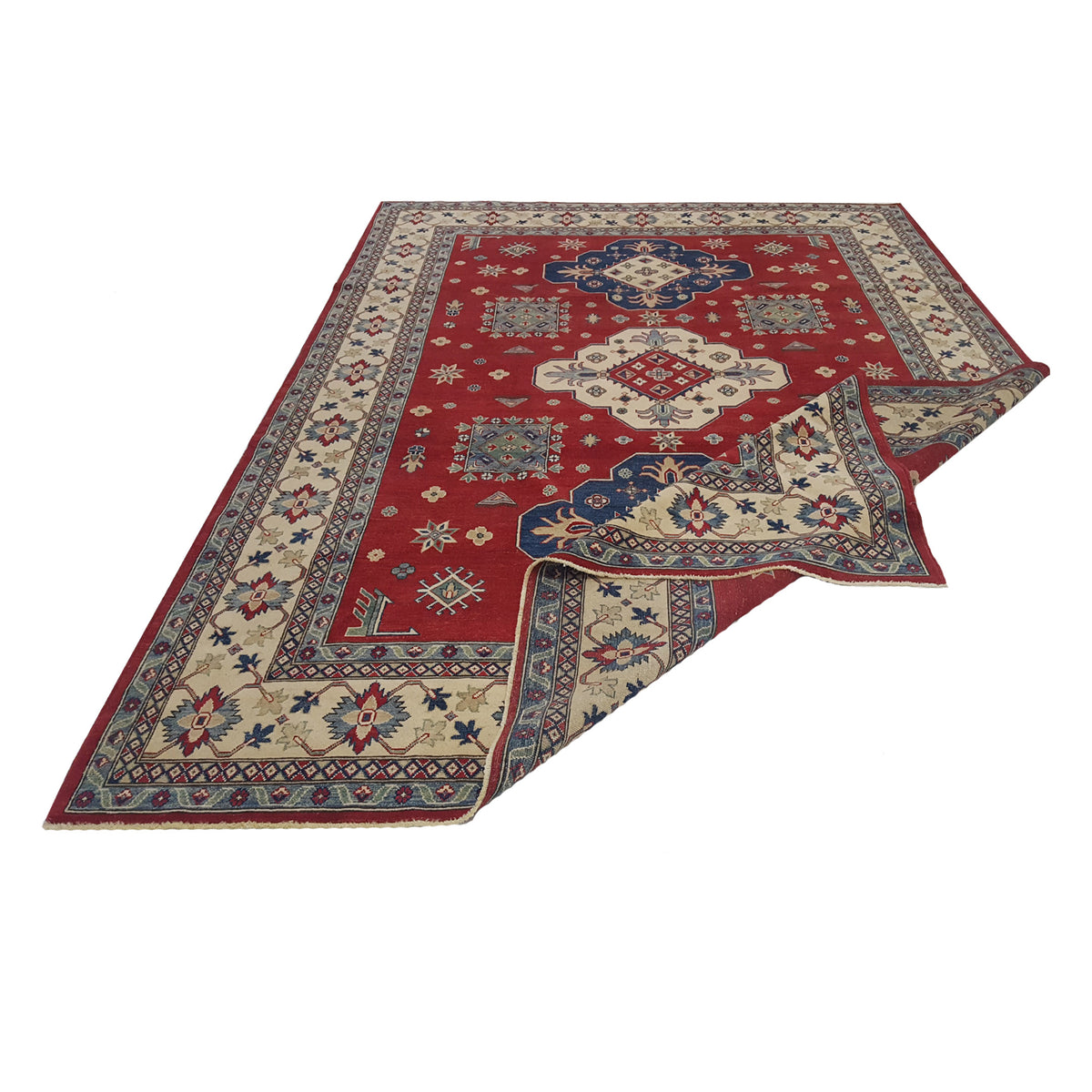 Pacific Kazak 17080 Red Ivory Traditional Hand Knotted Rug