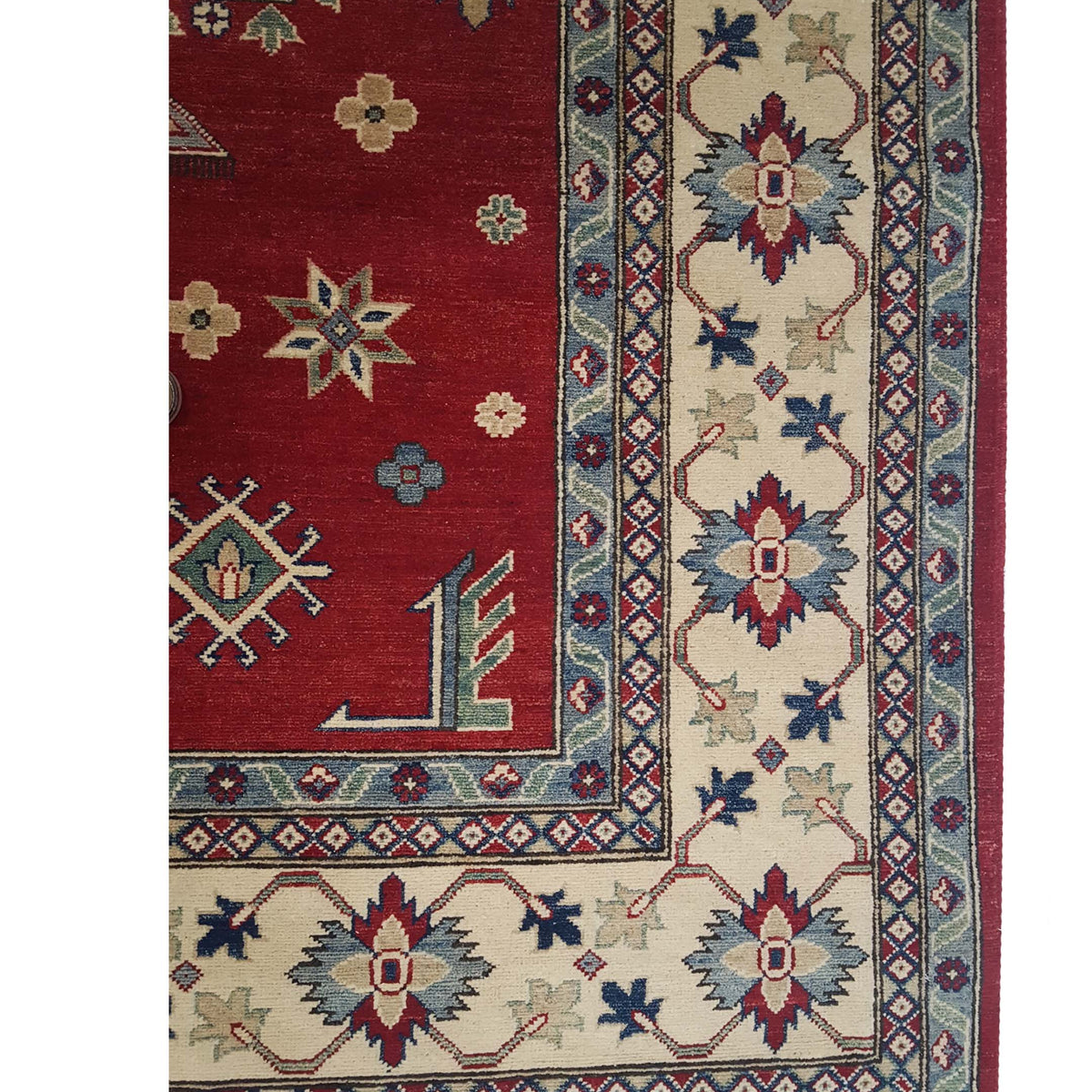Pacific Kazak 17080 Red Ivory Traditional Hand Knotted Rug