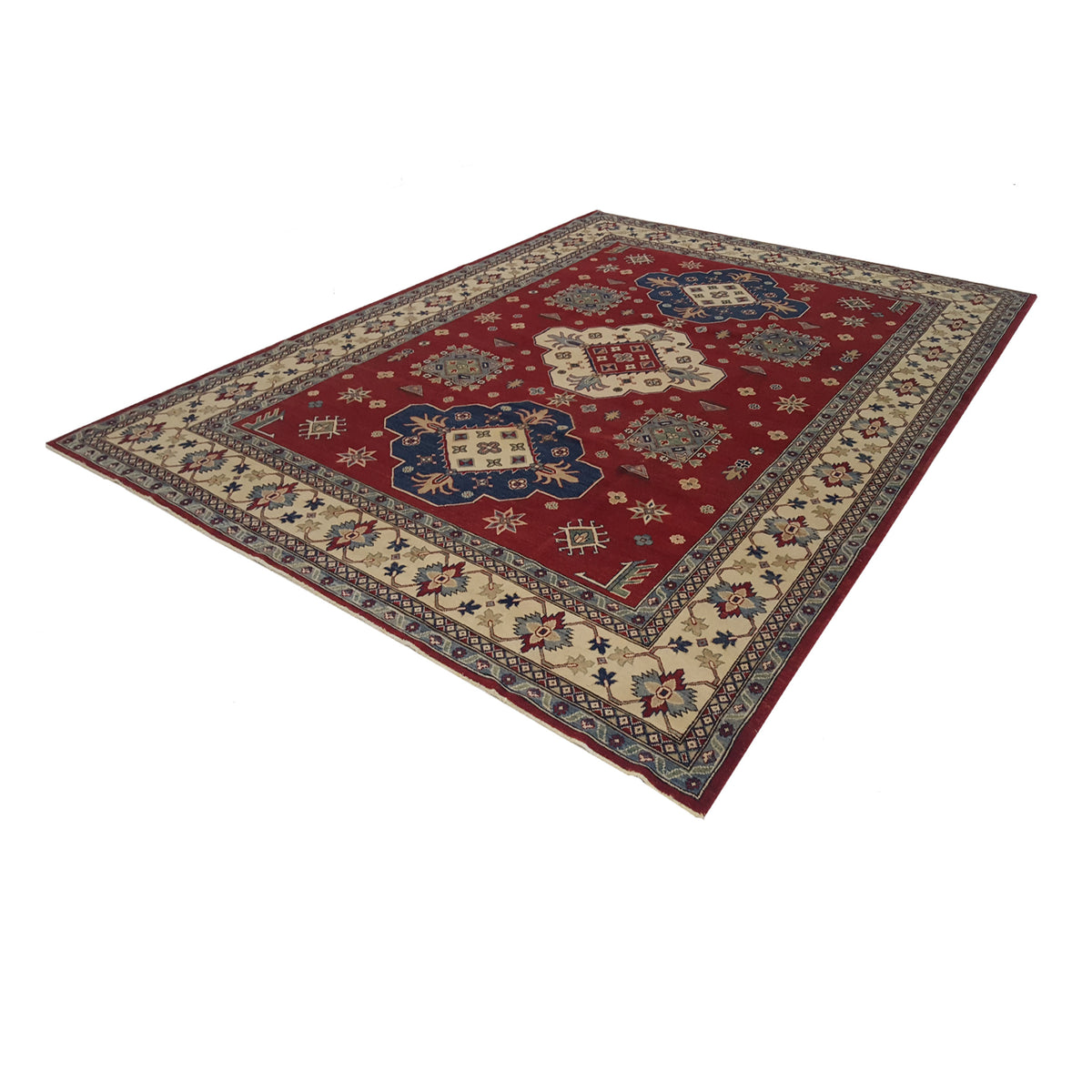 Pacific Kazak 17080 Red Ivory Traditional Hand Knotted Rug