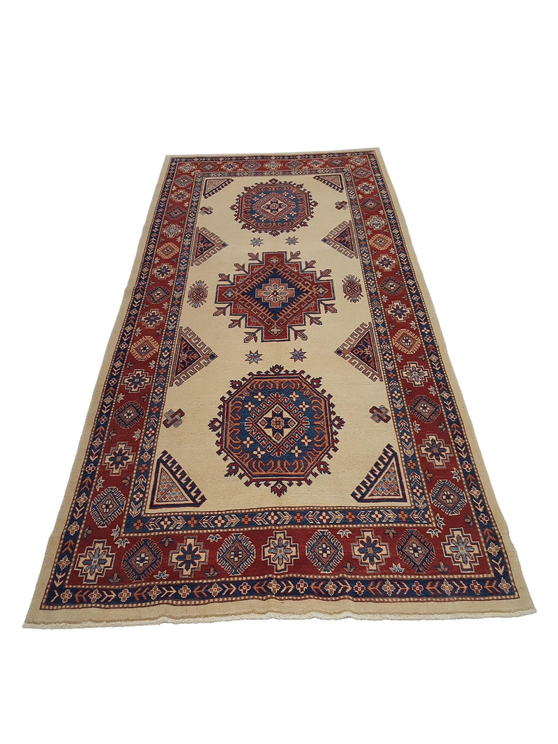 Pacific Kazak 17083 Ivory Red Traditional Hand Knotted Rug